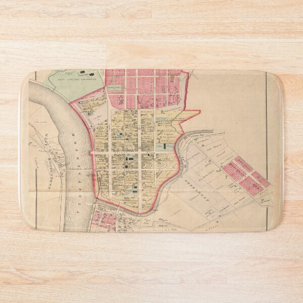 Item preview, Old Morgantown WV Map (1886) Vintage West Virginia City Atlas designed and sold by BravuraMedia.