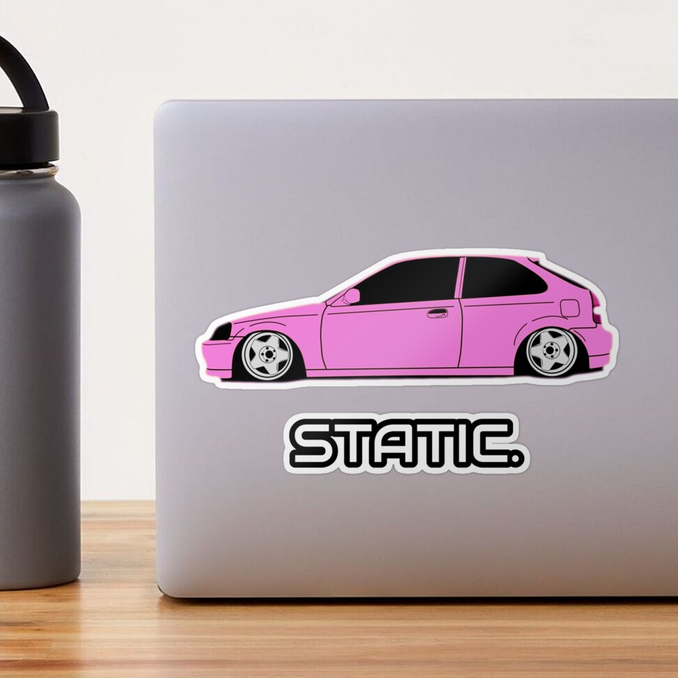 JDM static pink car | Sticker