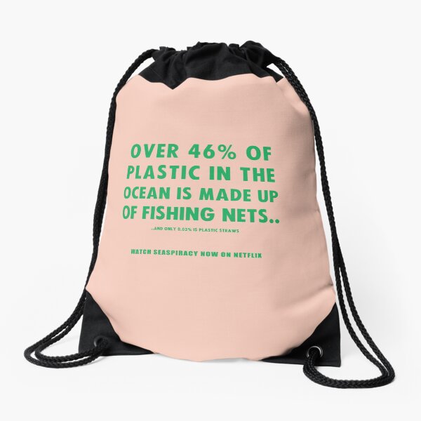 Watch Seaspiracy - Vegan Facts: 46% Of Plastic In The Ocean Is Made Up Of Fishing Nets Drawstring Bag