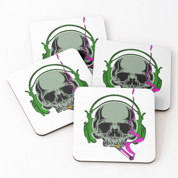 Item preview, Skull in Headphones designed and sold by 2feathersArt.