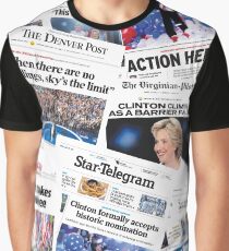 Hillary Clinton Nomination Historic Newspapers Graphic T-Shirt