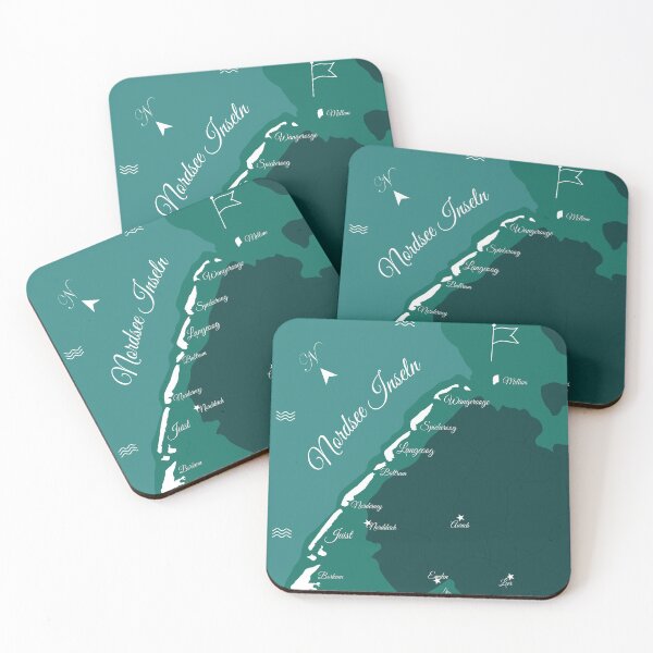 Item preview, Nordsee Inseln Map designed and sold by Ibrahim Rifath.