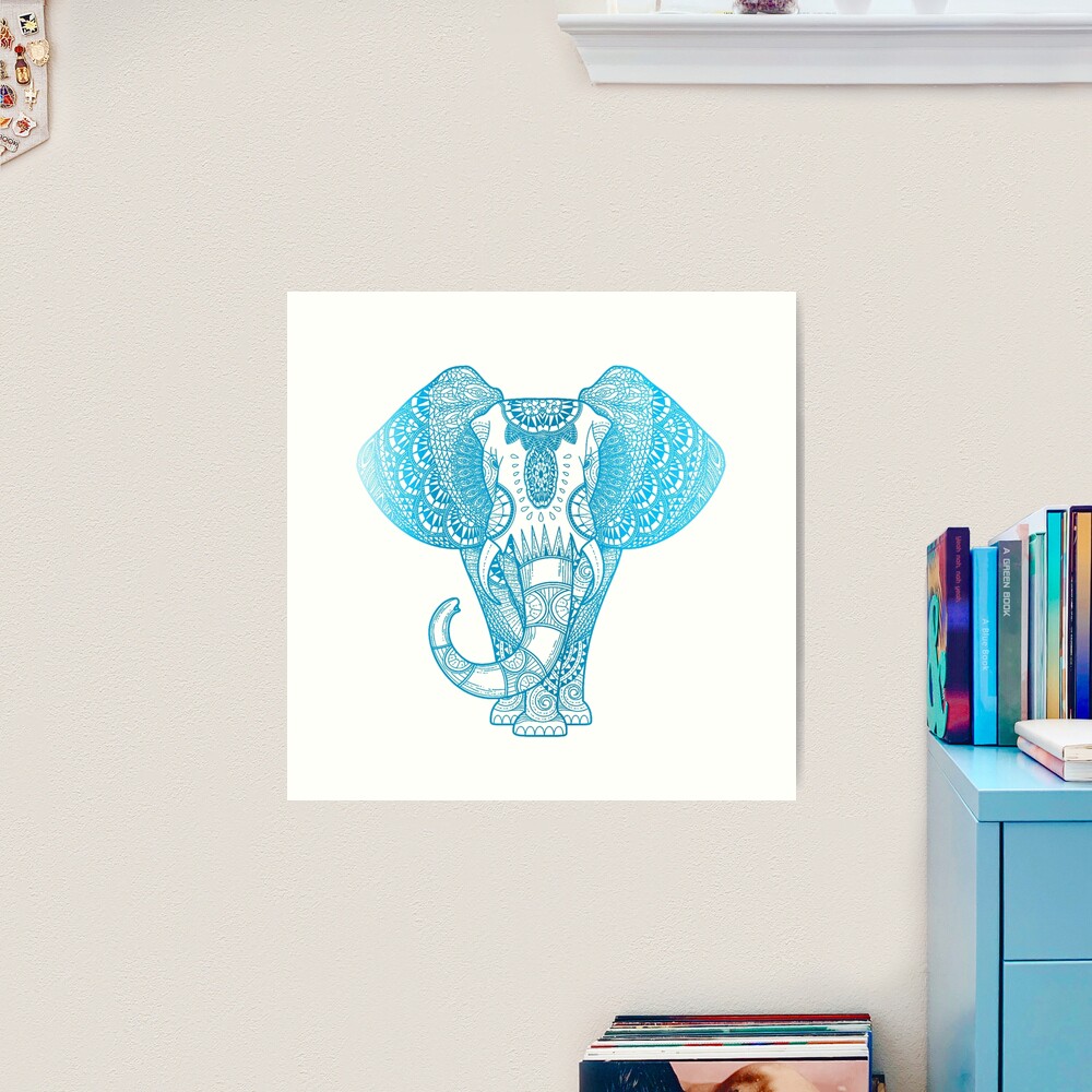 Teal Blue Elephant