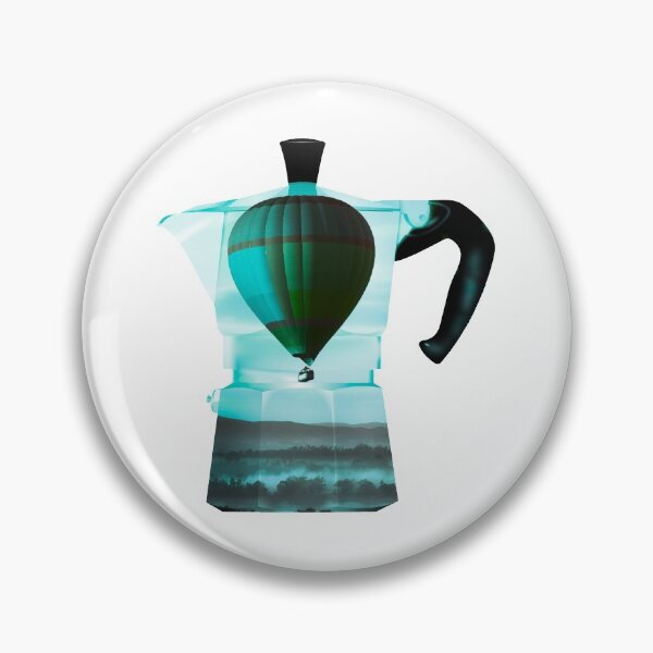 Item preview, Dreamy Coffeemaker with Hot Air Balloon in Teal Turquoise Blue Color designed and sold by kmcs.