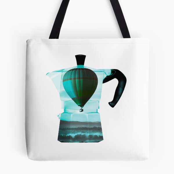 Item preview, Dreamy Coffeemaker with Hot Air Balloon in Teal Turquoise Blue Color designed and sold by kmcs.