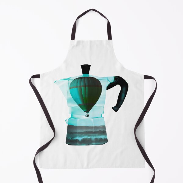 Item preview, Dreamy Coffeemaker with Hot Air Balloon in Teal Turquoise Blue Color designed and sold by kmcs.