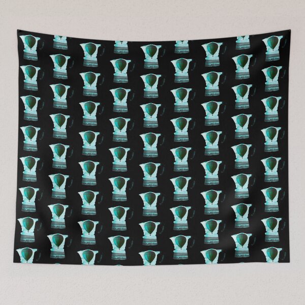 Item preview, Dreamy Coffeemaker with Hot Air Balloon in Teal Turquoise Blue Color designed and sold by kmcs.