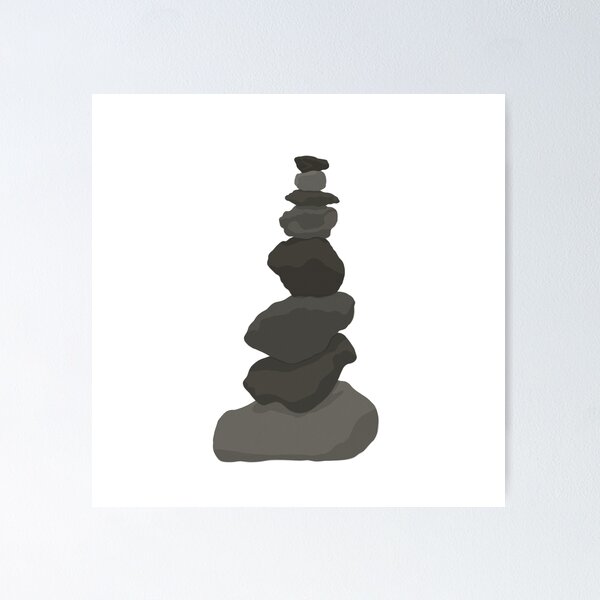Zen Stacked Rocks Poster for Sale by FineArtsPro