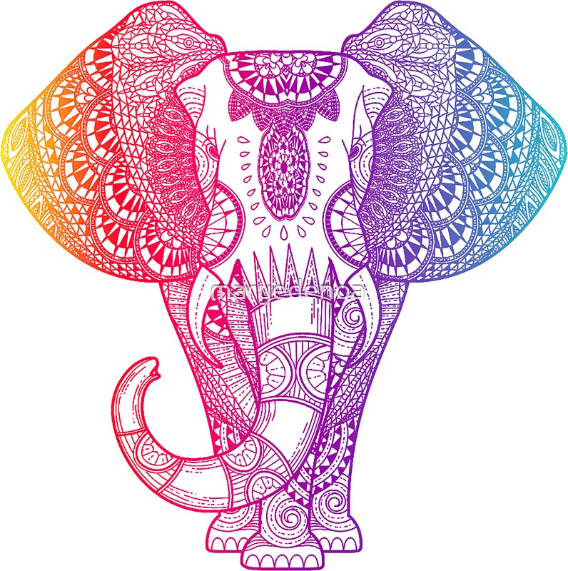 "Colorful Rainbow Elephant" Stickers by maryedenoa | Redbubble