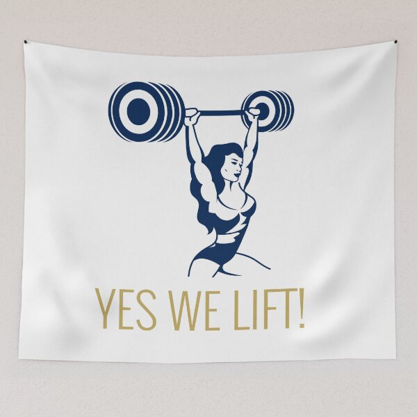 Item preview, Yes We Lift - Woman Superhero exercise fitness weights designed and sold by CreatedbyJR.
