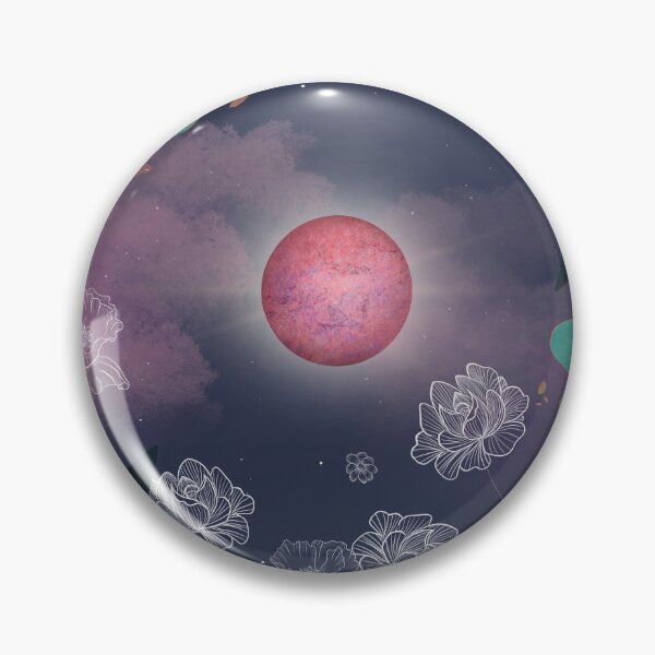 Artikelvorschau, red moon white floral lineart entworfen und verkauft von SarahNKreft.