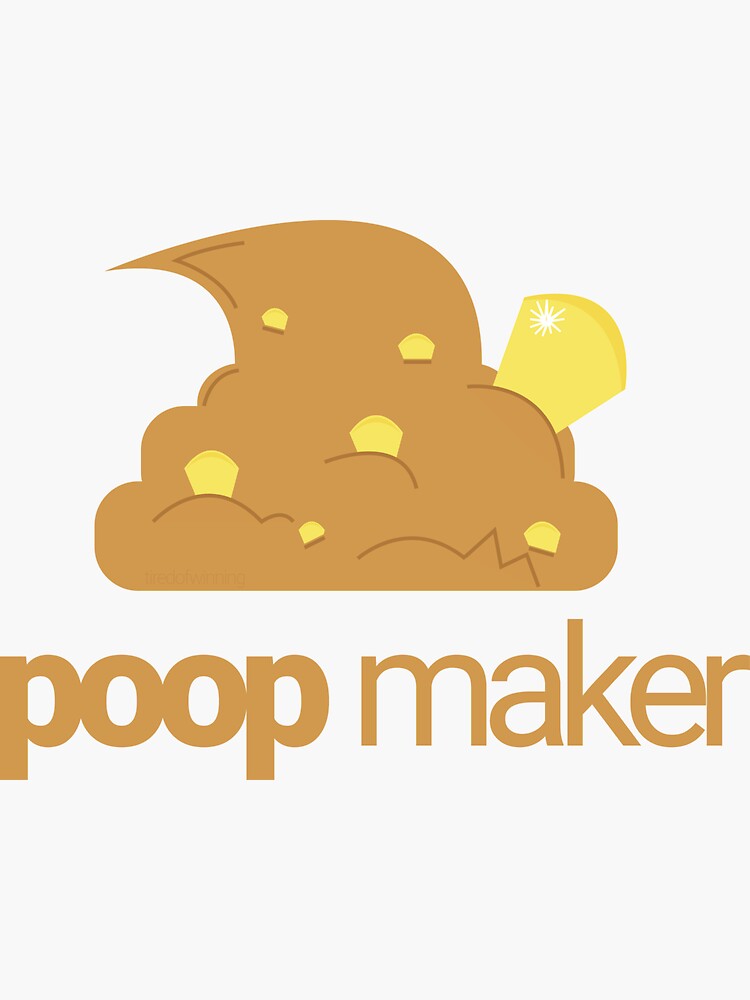 "poop maker poop with corn funny hilarious meme emoji design full color