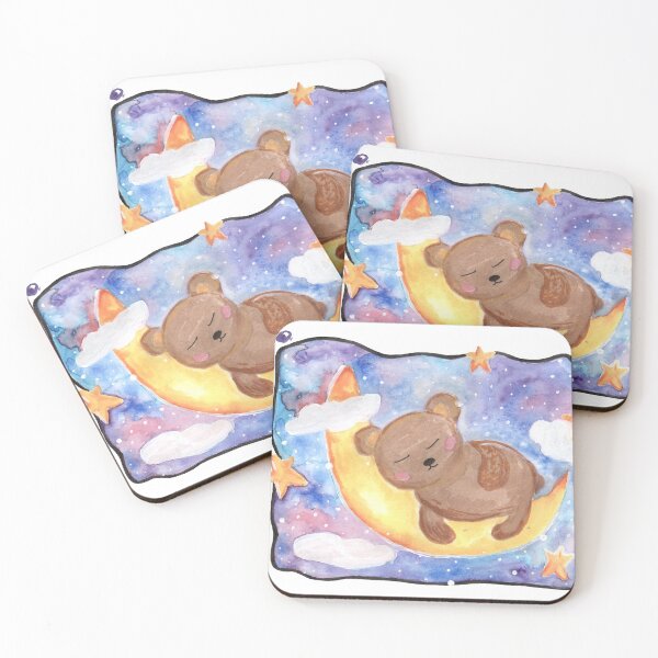 Item preview, Watercolor sleepy bear designed and sold by darapostcard.