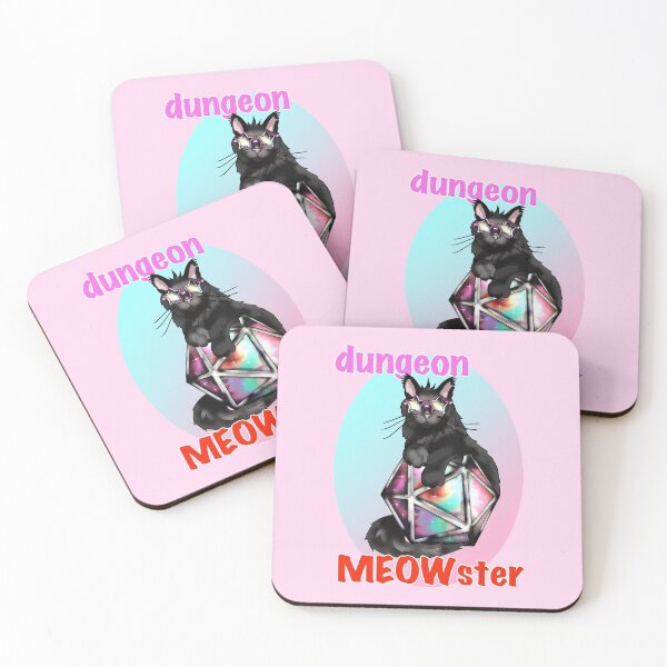 Item preview, Black cool cat dungeon meowster with D20 dnd dice designed and sold by CuisineCat.