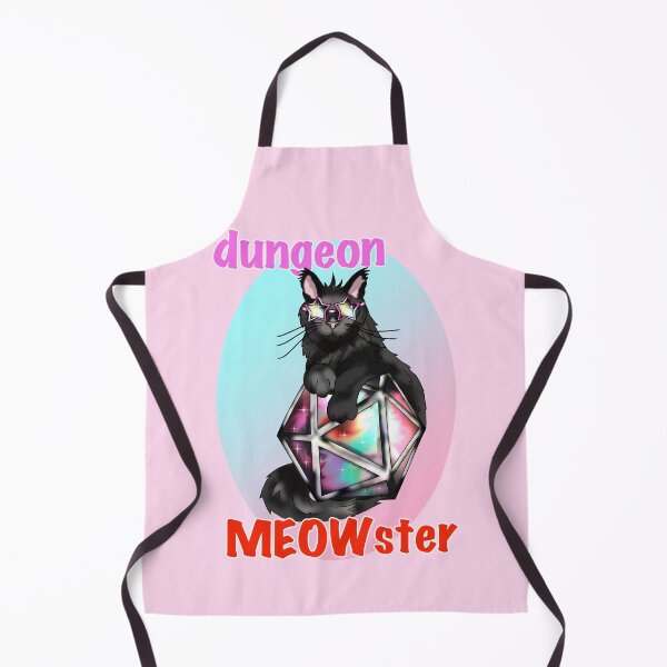 Item preview, Black cool cat dungeon meowster with D20 dnd dice designed and sold by CuisineCat.