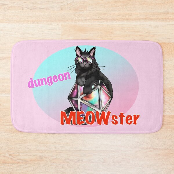 Item preview, Black cool cat dungeon meowster with D20 dnd dice designed and sold by CuisineCat.
