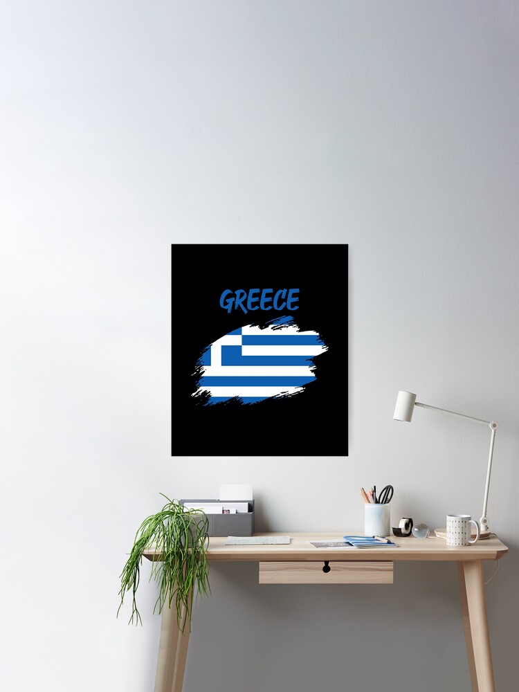 Poster mit Griechenland Fahne Flagge Greece von GeogDesigns