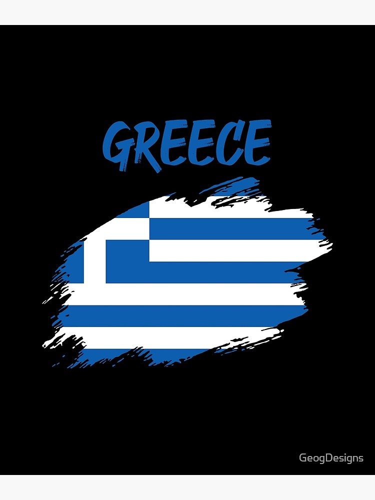 Poster mit Griechenland griechisch Flagge Fahne von GeogDesigns