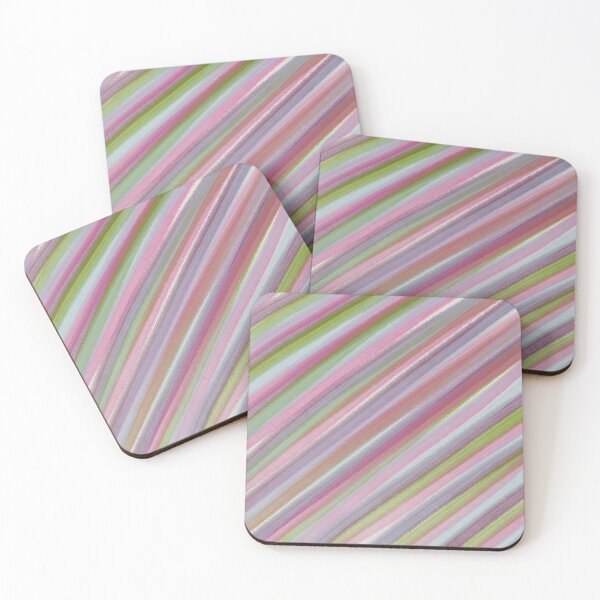 Item preview, Vintage Style Colorful Pink Green Brown Texture Acrylic Stripes Lines Pattern  designed and sold by wenjunior.