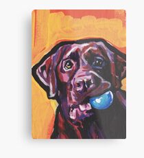 Lámina metálica Chocolate Labrador Retriever Dog Arte pop colorido brillante