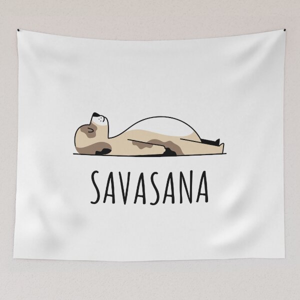 Item preview, Dog Yoga Savasana Sleepy Puppy designed and sold by CreatedbyJR.