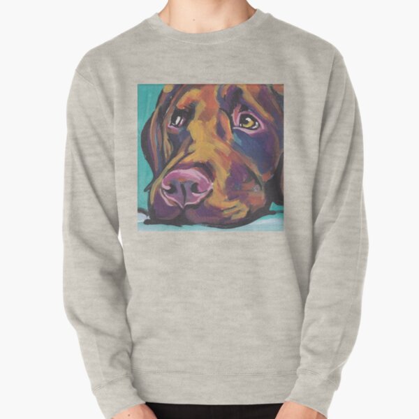Chocolate Labrador Retriever Dog Bright colorful pop dog art Pullover Sweatshirt