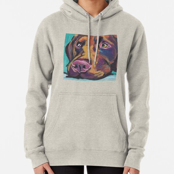 Chocolate Labrador Retriever Dog Arte pop colorido brillante Sudadera con capucha