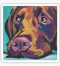 Chocolate Labrador Retriever Dog Bright colorful pop dog art Sticker