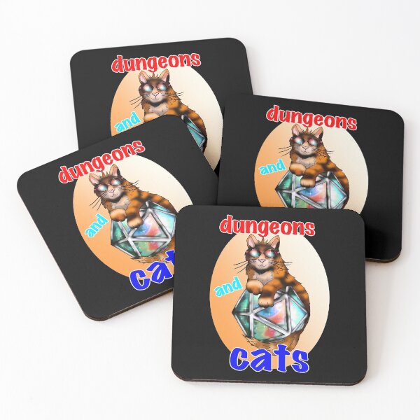 Item preview, Ginger cool cat dungeon meowster with D20 dnd dice designed and sold by CuisineCat.