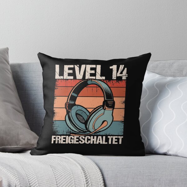 Artikelvorschau, Gamer Level 14 Geburtstag Headset Kopfhörer retro design entworfen und verkauft von brunsch-print.