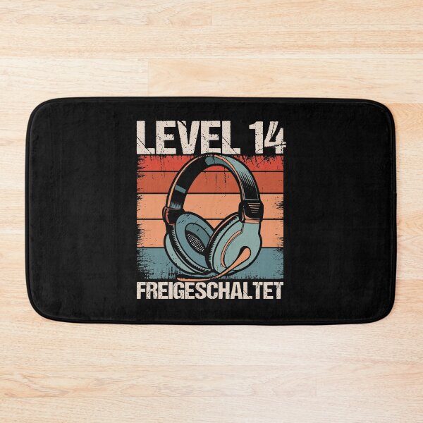 Artikelvorschau, Gamer Level 14 Geburtstag Headset Kopfhörer retro design entworfen und verkauft von brunsch-print.