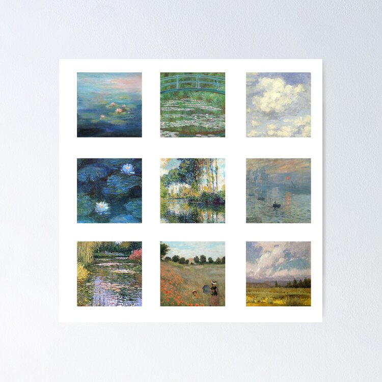 Monet square pictures Sticker