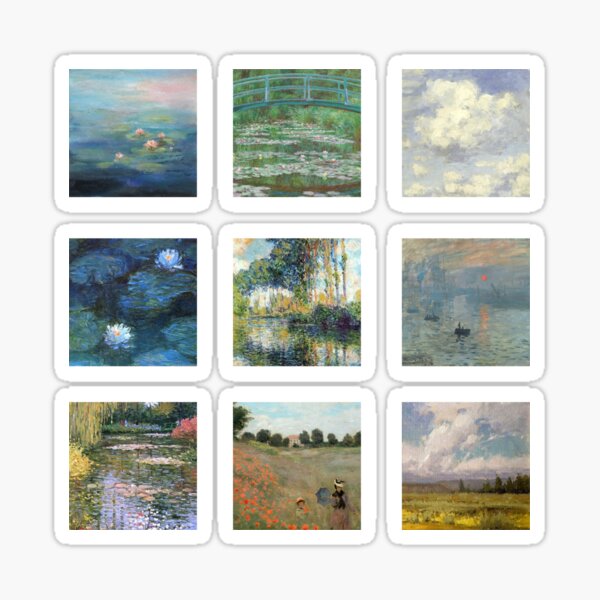 Monet square pictures Sticker