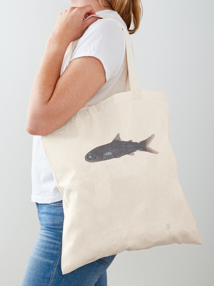 Thumbnail 1 of 5, Tote Bag, Green-Eyed Lantern Fish designed and sold by WCS-Archives.