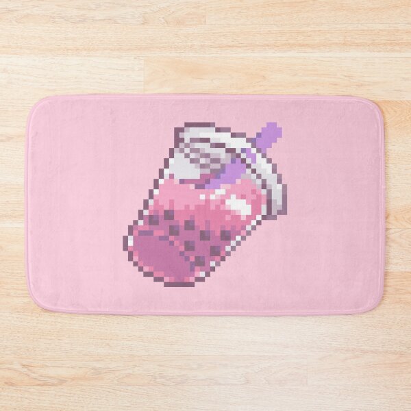 Item preview, pixel strawberry boba tea  designed and sold by abitofkake.