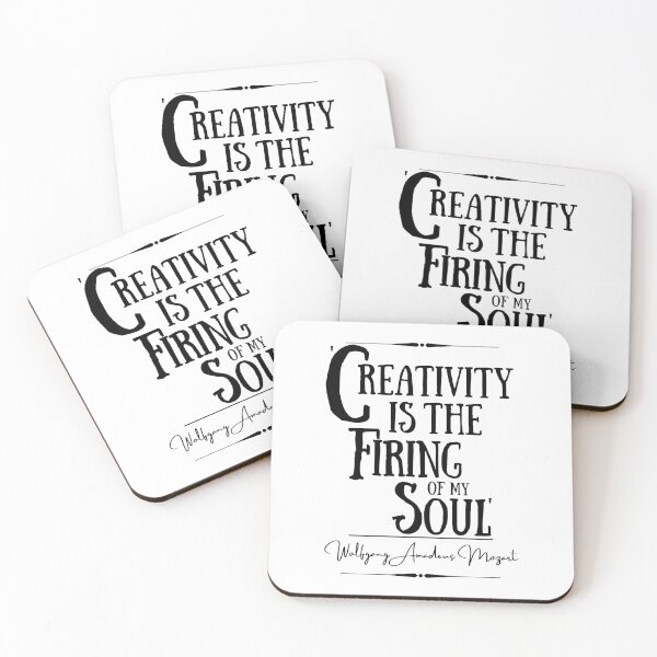 Item preview, Wolfgang Amadeus Mozart Inspirational Historical Quote- “Creativity is the firing of my soul.” designed and sold by QuoteActually.