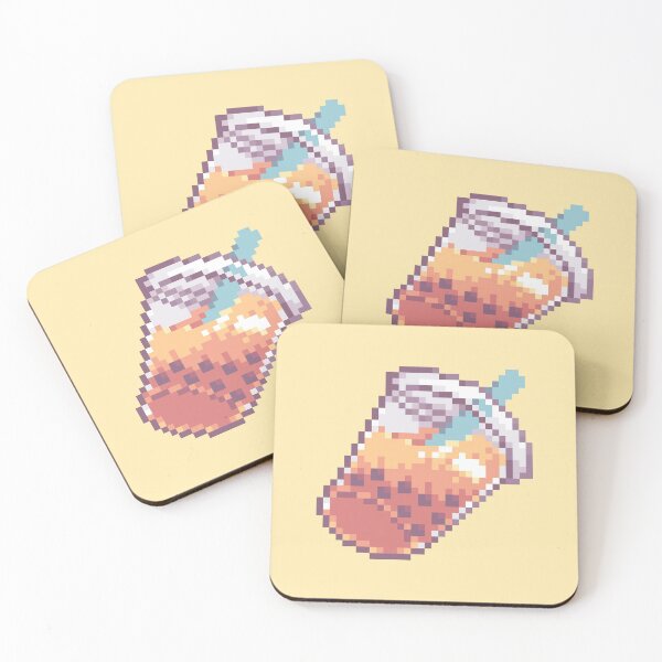 Item preview, pixel mango boba tea  designed and sold by abitofkake.