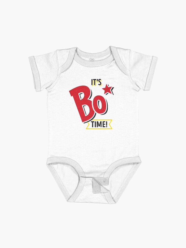 Thumbnail 1 of 2, Baby One-Piece, It's Bo Time! - Bojangles (Black Text) designed and sold by sticker-stacker.