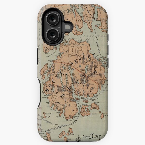 Item preview, Old Mount Desert ME Map (1890) Vintage Coastal Maine Atlas designed and sold by BravuraMedia.
