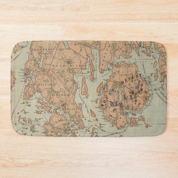 Item preview, Old Mount Desert ME Map (1890) Vintage Coastal Maine Atlas designed and sold by BravuraMedia.