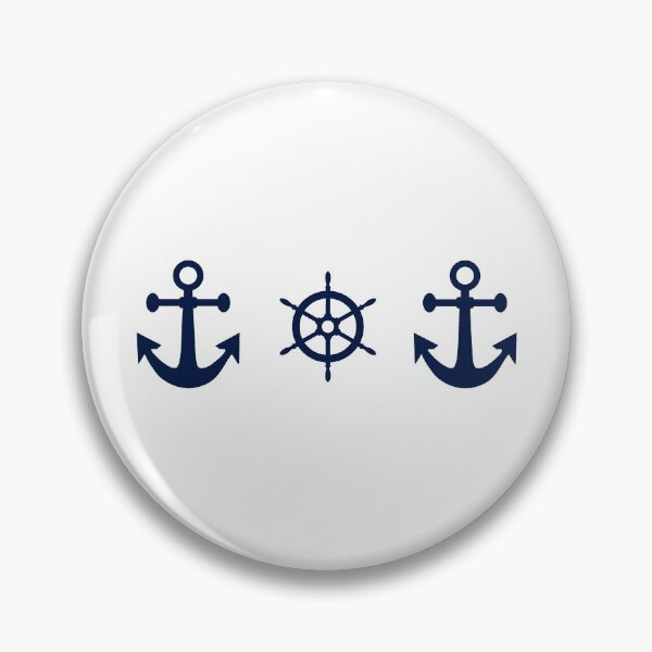 Item preview, Nautical White and Navy Blue Anchors and Wheels designed and sold by Orchyd.