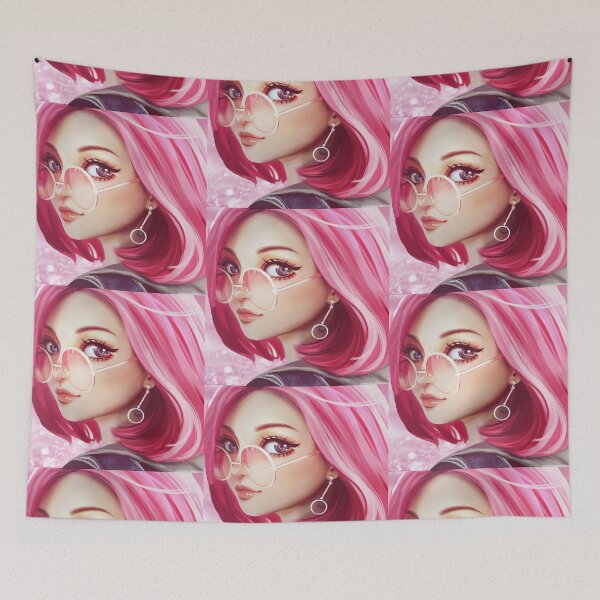 Item preview, Pretty girl with pink hair cartoon image designed and sold by Valdilana.