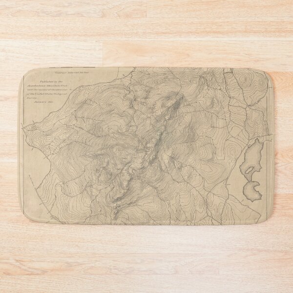 Item preview, Old Mount Monadnock Map (1891) Vintage New Hampshire Hiking Mountain Atlas designed and sold by BravuraMedia.