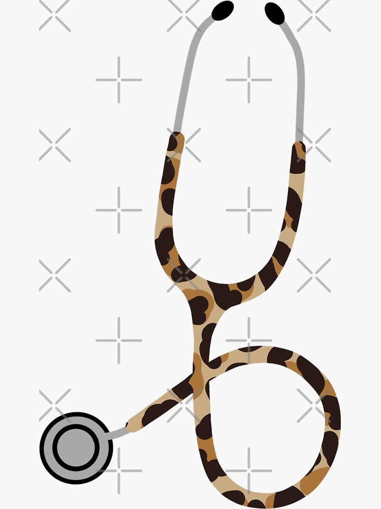 “Cheetah Print Stethoscope " Sticker for Sale by kayladaigle | Redbubble