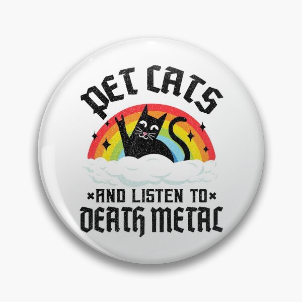 Aperçu de l'œuvre Death Metal Cat Rainbow Rétro Heavy Metal Rocker créée et vendue par Stronzi.