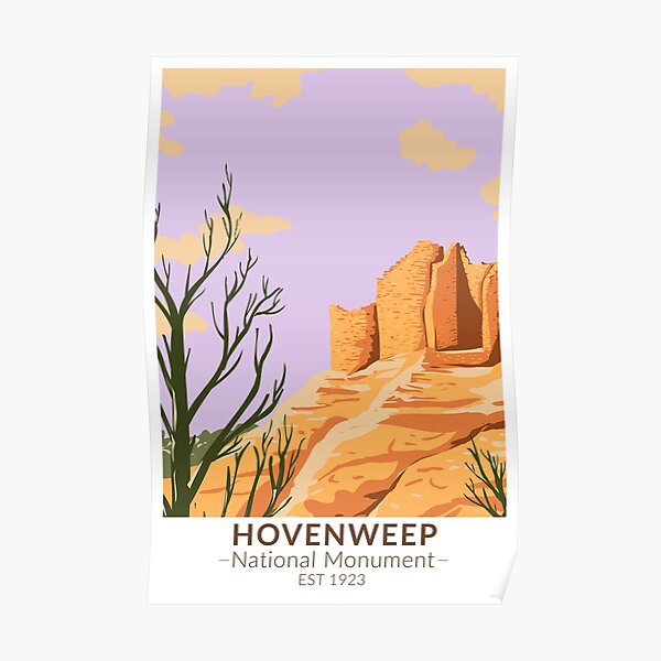 Hovenweep National Monument Cutthroat Castle Vintage Poster