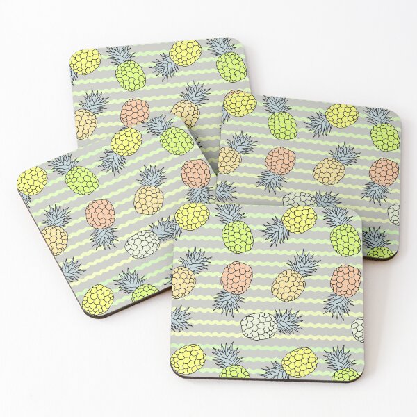 Item preview, Vibrant Pineapple Fruit Pattern Sunset Colors - Kawaii designed and sold by ViewerEqualsPhoton.