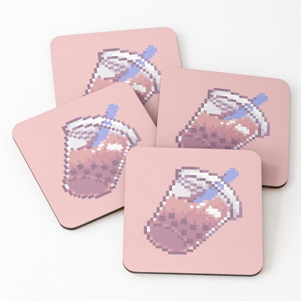 Item preview, pixel chocolate boba tea designed and sold by abitofkake.