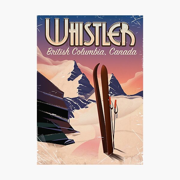 Whistler,Vancouver, British Columbia Ski poster Photographic Print