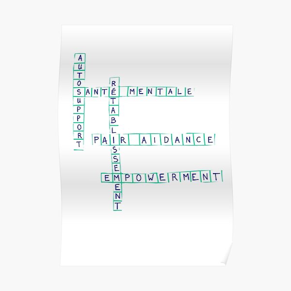 "Crosswords, peer support, mental health, empowerment, selfsupport